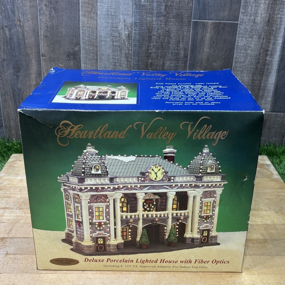 NOS Heartland Valley Village Fiber Optic Porcelain House w/ Box